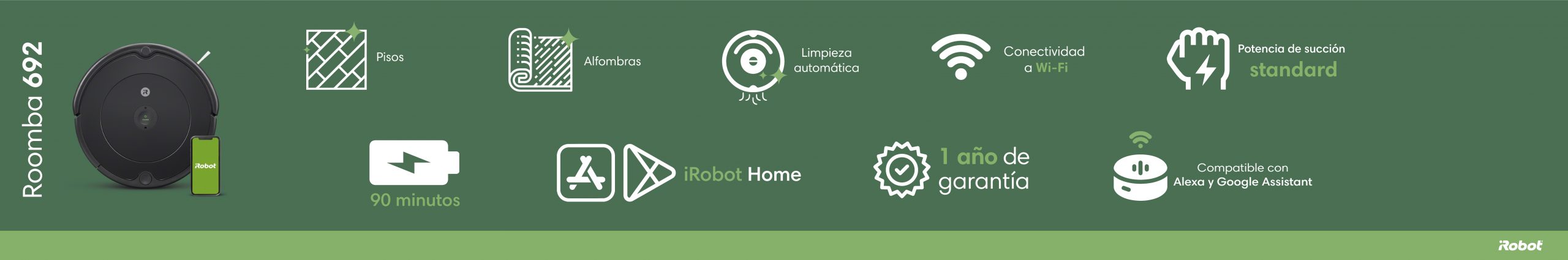 Aspiradora iRobot Roomba 692 con Alexa por menos de 4,000 pesos en